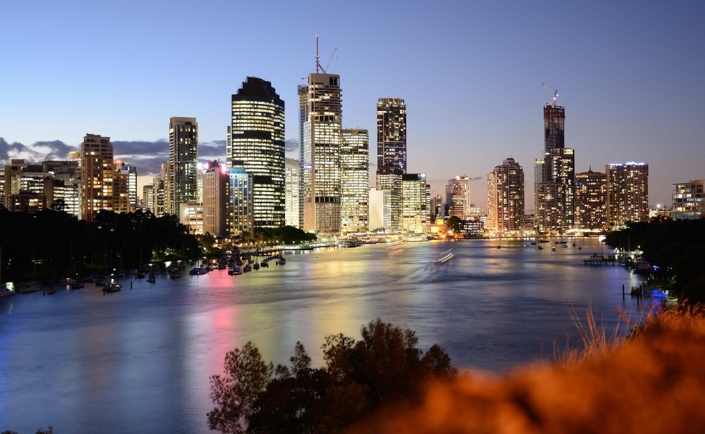 Image: Brisbane city from Kangaroo Point