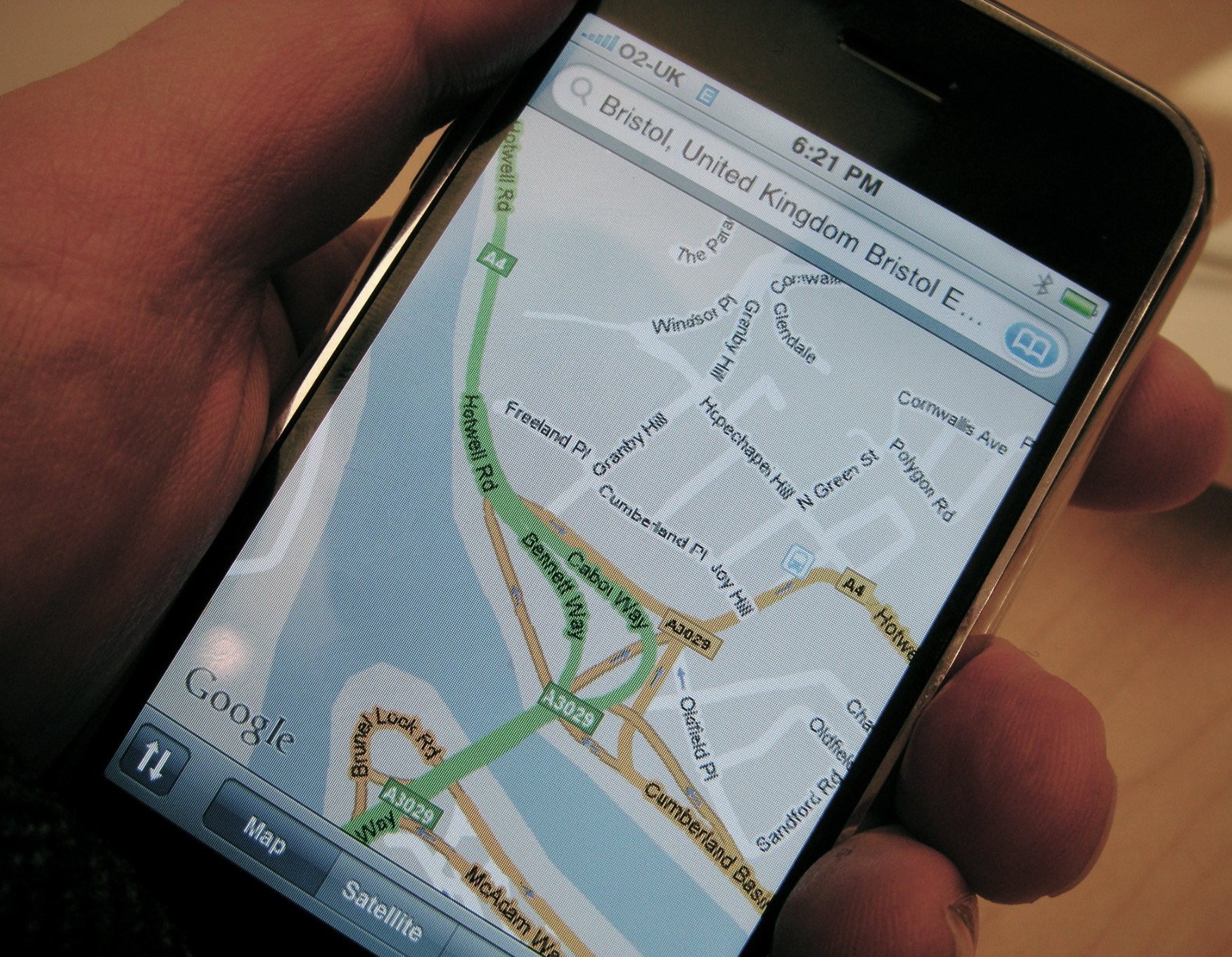 Image: Map on a Phone. Google mymaps