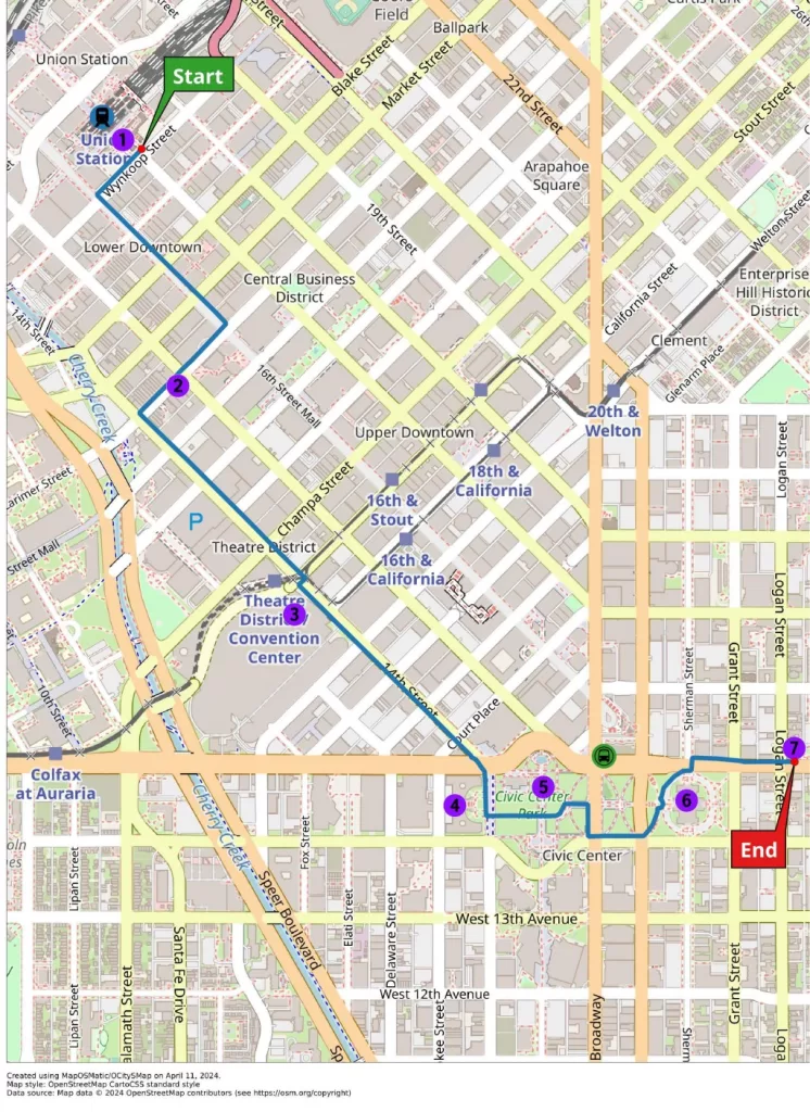 Denver city walk map