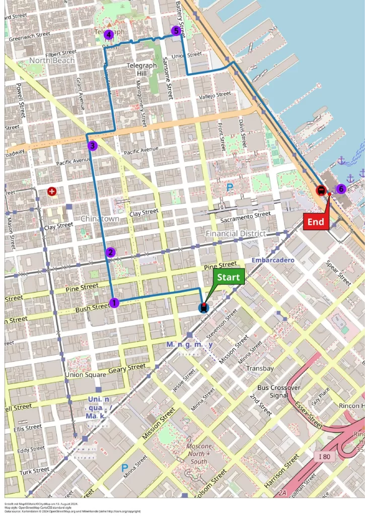 San Francisco walk - map